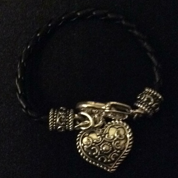 Braided Leather cord charm bracelet - Picture 1 of 3